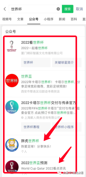 白杨SEO:做个世界杯公众号怎么样?以2022年世界杯搞搜一搜流量举例【干货】